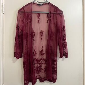 OBOE Womens Embroidered Lace Top Small Whimsigoth Dark Fairy Goth Romantic Boho